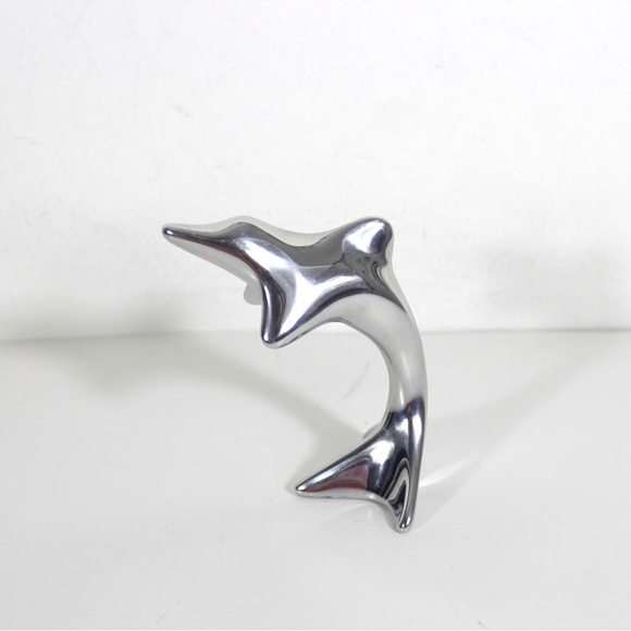 Mid Century Modern Hoselton Canada Aluminum Dolphin Sculpture Modernist Figurine - Picture 2 of 8